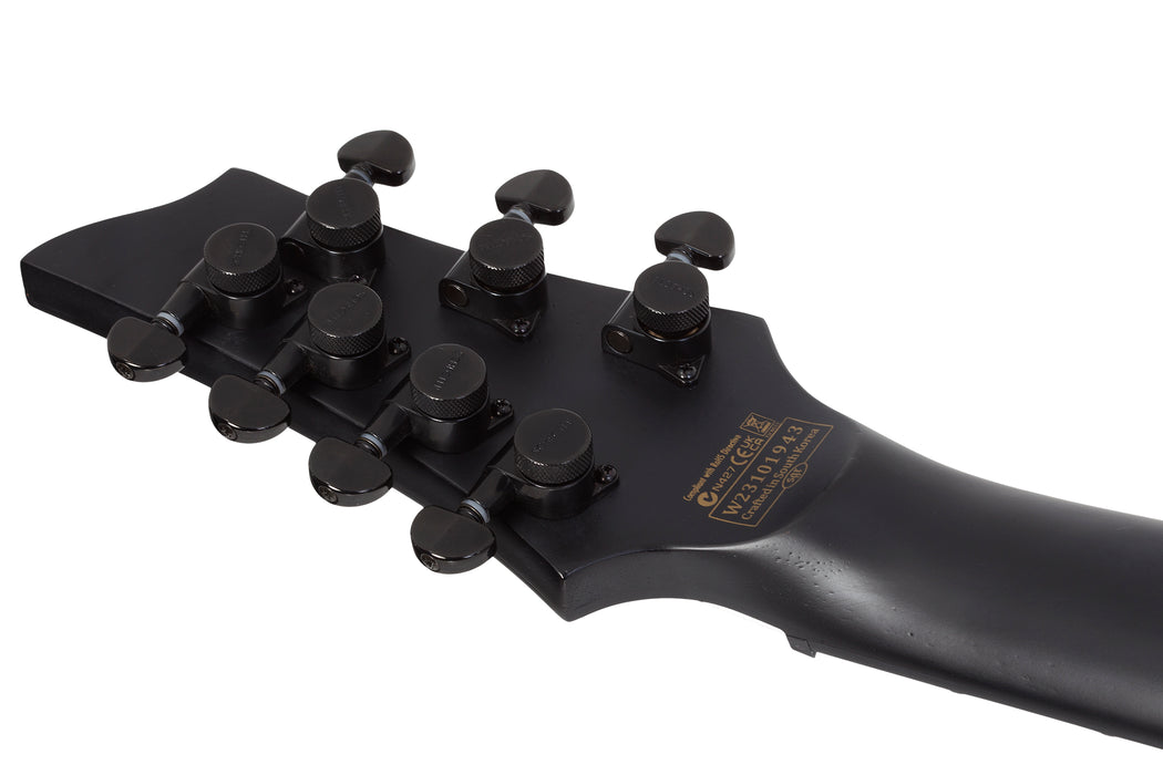 Schecter PT-7 Black Ops Left-Handed 7-String Electric Guitar, Satin Black Open Pore
