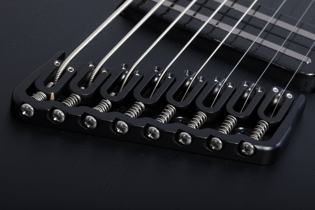 Schecter PT-8 Black Ops 8-String Left-Handed Electric Guitar, Satin Black Open Pore