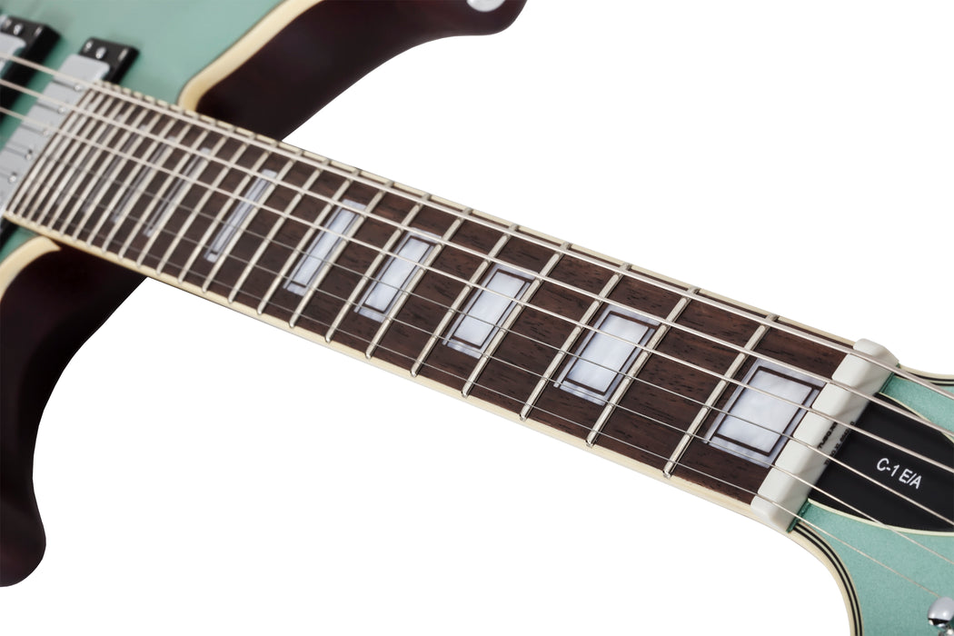 Schecter C-1 E/A Semi-Hollow Classic Satin Vintage Pelham Blue