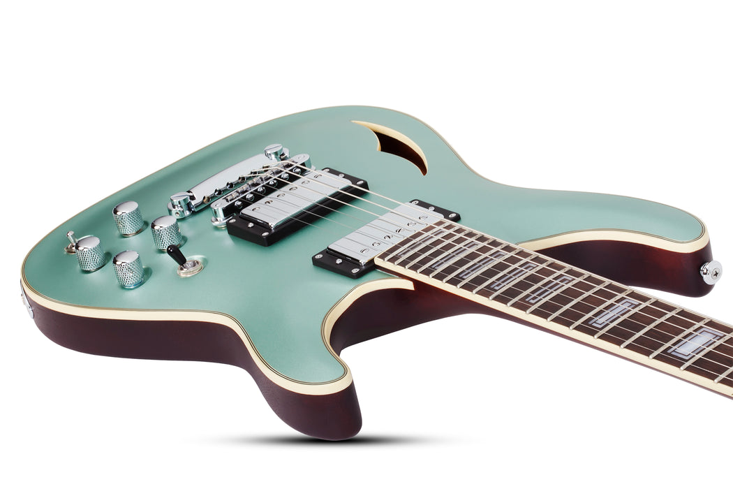 Schecter C-1 E/A Semi-Hollow Classic Satin Vintage Pelham Blue
