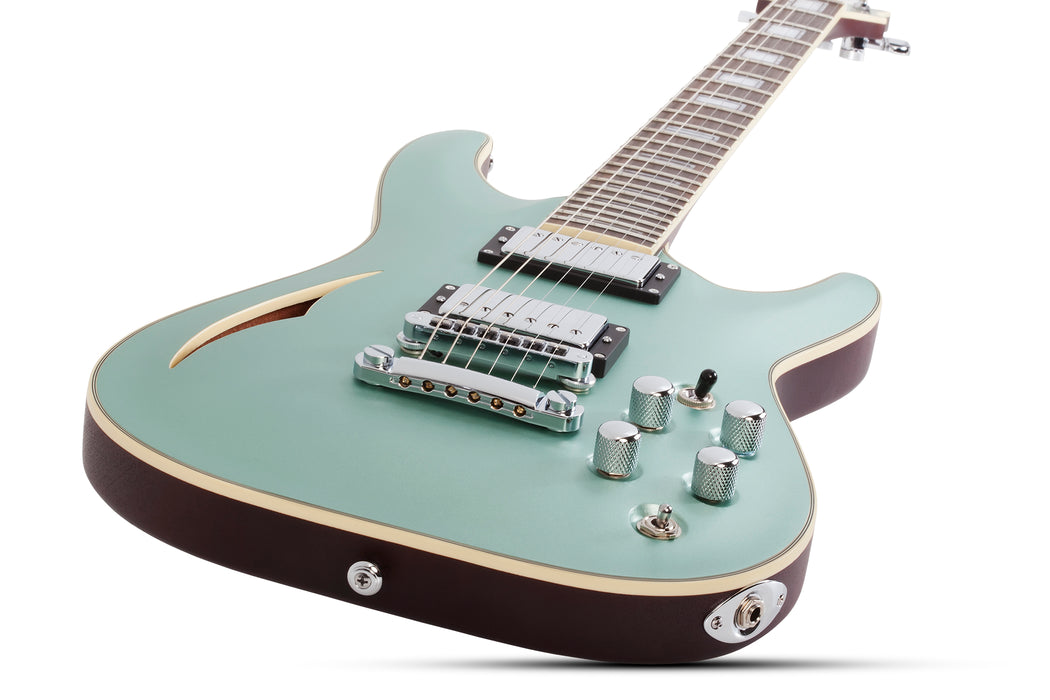 Schecter C-1 E/A Semi-Hollow Classic Satin Vintage Pelham Blue