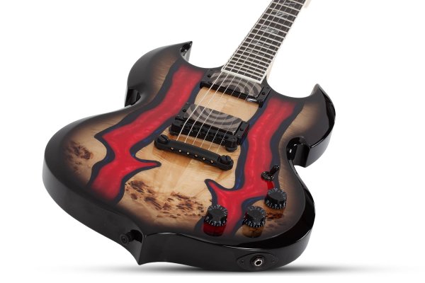 Wylde Audio Barbarian Special Edition Electric Guitar, Blood River Burl