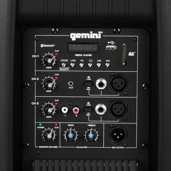 Gemini 2000 Watt 15” Active Bluetooth Loudspeaker