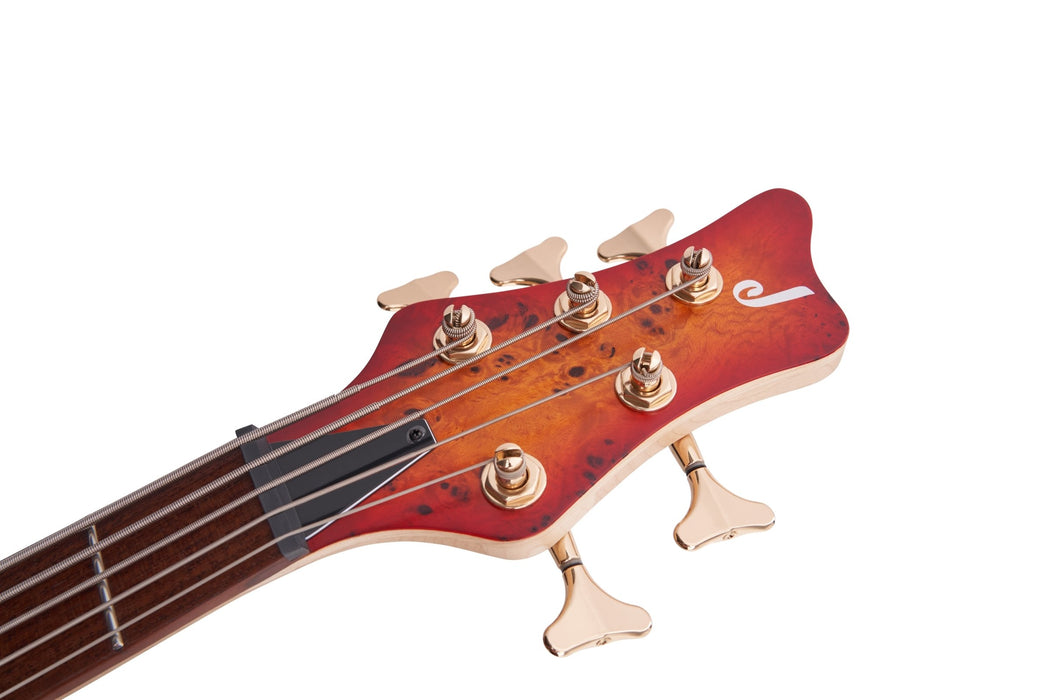 Jackson Pro Series Spectra Bass SBP V, Caramelized Jatoba Fingerboard, Transparent Cherry Burst