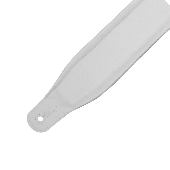Levy's Amped Leather Series 3 inch Wide Top Grain Leather Guitar Strap, White