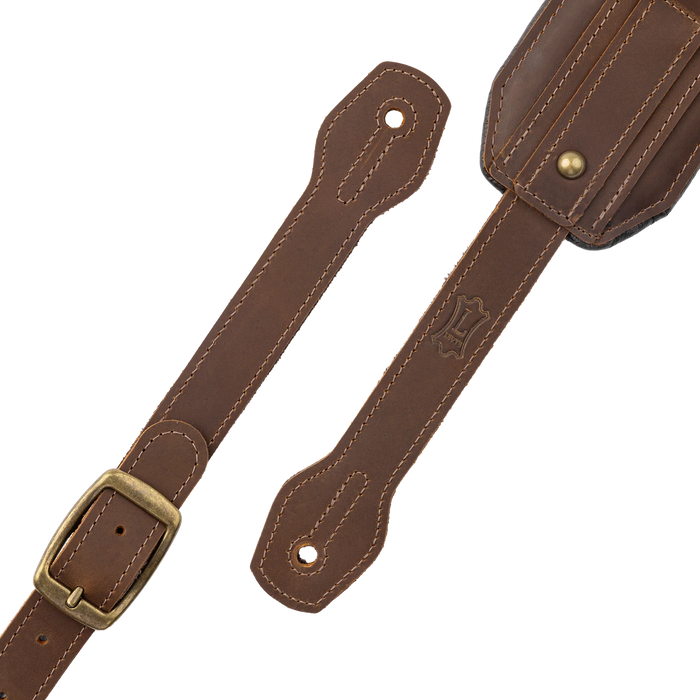 Levy's Apex Leather Guitar Strap With Padding And Hardware, Brown