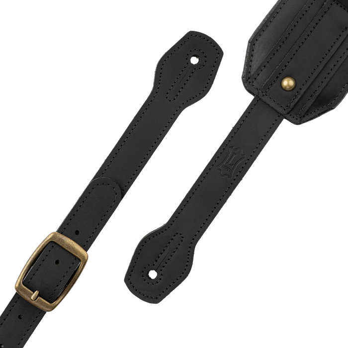 Levy's Apex Leather Guitar Strap With Padding And Hardware, Black