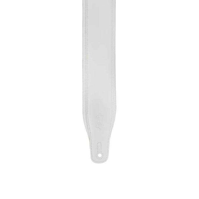 Levy's Amped Leather Series 3 inch Wide Top Grain Leather Guitar Strap, White