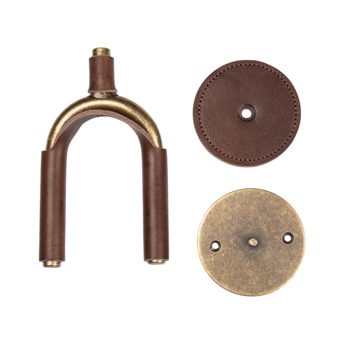 Levy's Forged Hangers, Brass with Brown Leather