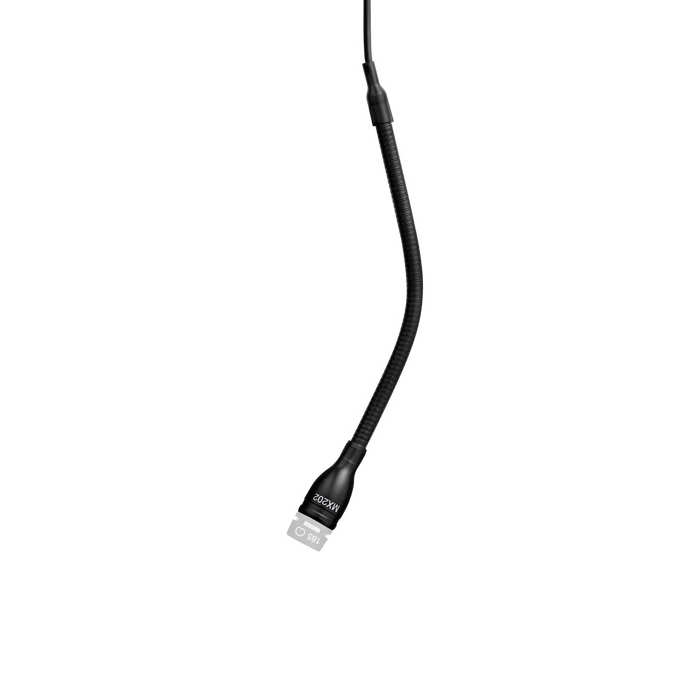 Shure MX202BP/S Miniature Supercardioid Condenser Microphone For Overhead Miking, 30' Cable, In
