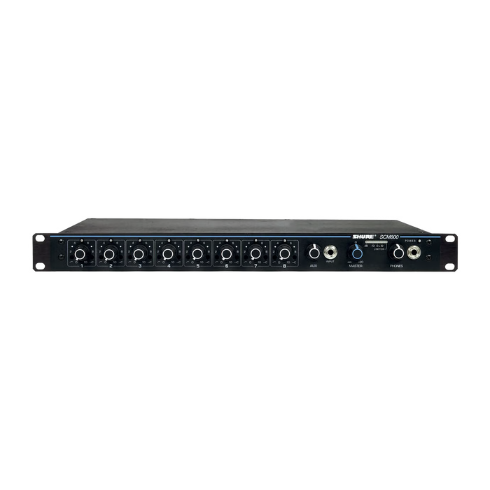 Shure SCM800 8-Channel Microphone Mixer w/Eq Per Channel, Ac Only, 1U