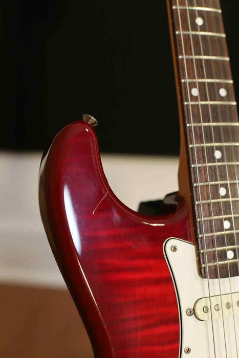 Fender "Squier series" MIJ w/Floyd Rose, Crimson Foto Flame - Used
