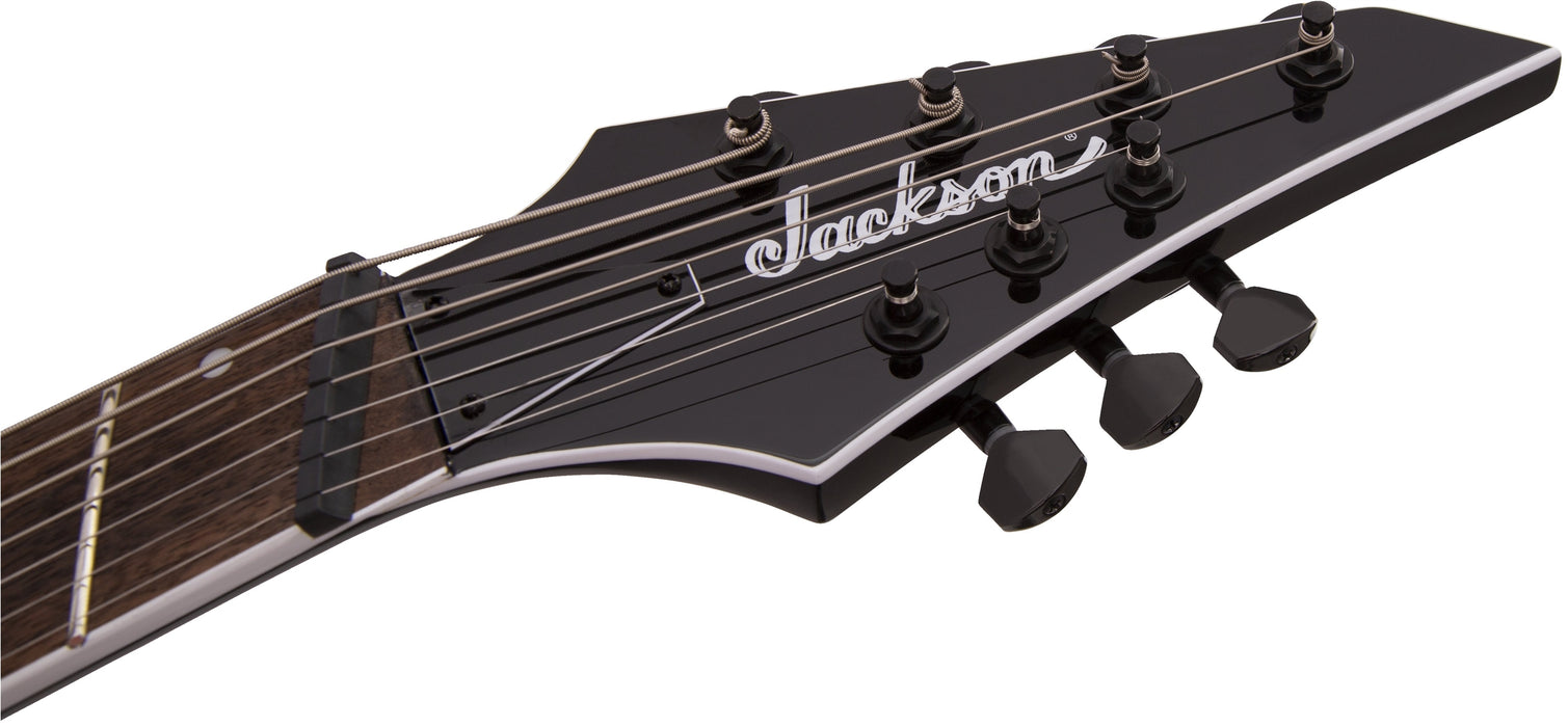 Jackson X Series Soloist Arch Top SLATX7Q MS, Laurel Fingerboard, Multi-Scale, Transparent Blue Burst