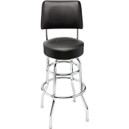 Fender Fender Blackout Backrest Barstool with Embossed Logo, 30"