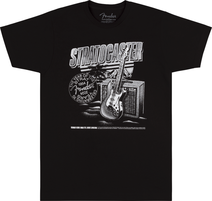 Fender Stratocaster 70th Anniversary, Tee, Black, L