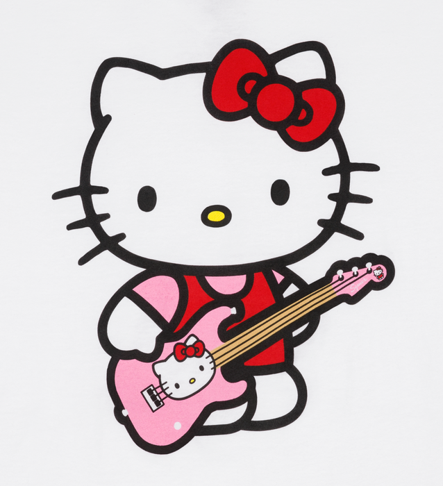 Fender x Hello Kitty White Sleeve Hit Logo Tee, XL