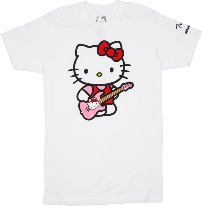 Fender x Hello Kitty White Sleeve Hit Logo Tee, XL