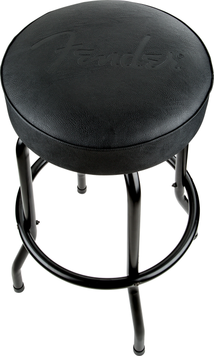 Fender Embossed Black Logo Barstool, Black/Black, 30"