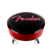 Fender Fender Red Sparkle Logo Barstool, Black/Red Sparkle 30"