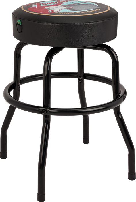 Fender Guitars & Amps Pick Pouch Barstool, Black/Black, 24"