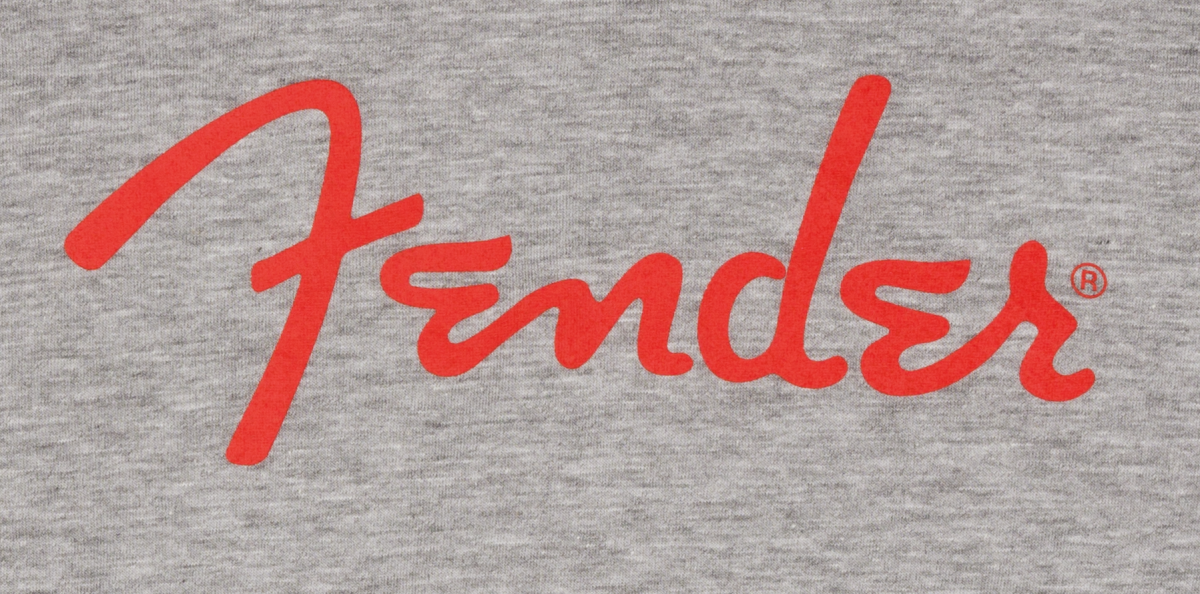 Fender Fender Spaghetti Logo L/S T-Shirt, Heather Gray, L