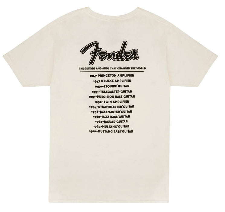 Fender Fender World Tour T-Shirt, Vintage White, M