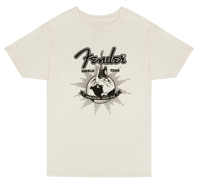Fender Fender World Tour T-Shirt, Vintage White, S