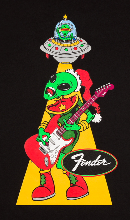 Fender Ugly Christmas Tee Alien, Blk, L