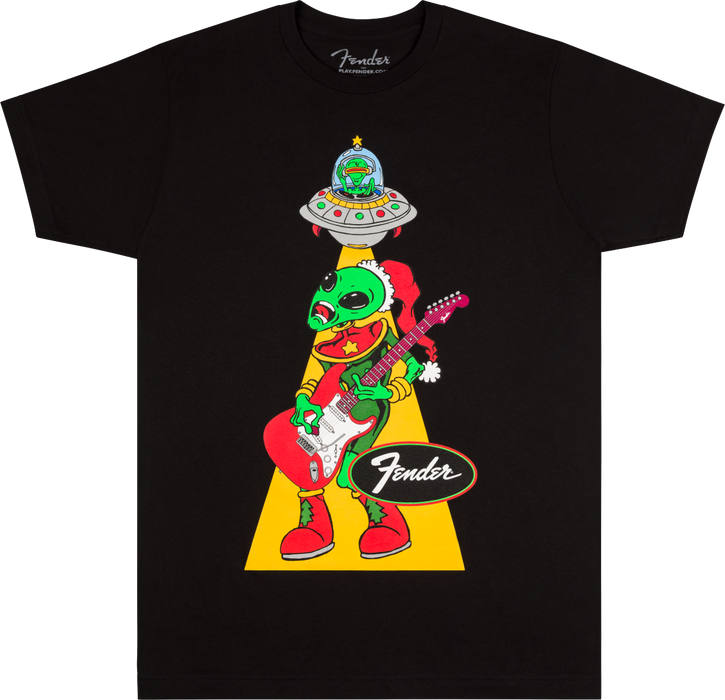 Fender Ugly Christmas Tee Alien, Blk, L