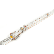 Gretsch Gretsch Vintage Tooled Leather Guitar Strap, White