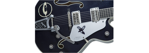 Gretsch G6136T-CSTRR Custom Shop Rich Robinson "Magpie" w/ Bigsby, Ebony Fingerboard, Raven's Breast Blue Relic