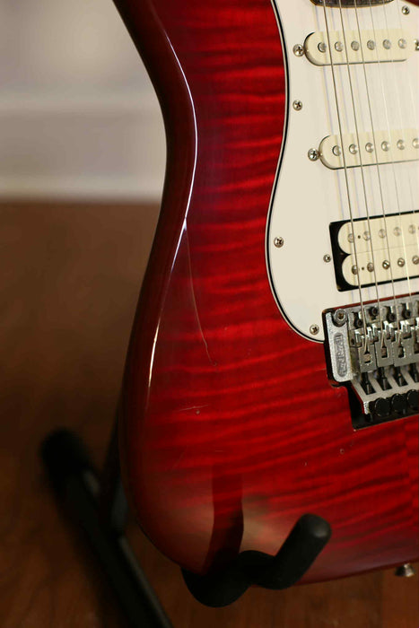 Fender "Squier series" MIJ w/Floyd Rose, Crimson Foto Flame - Used