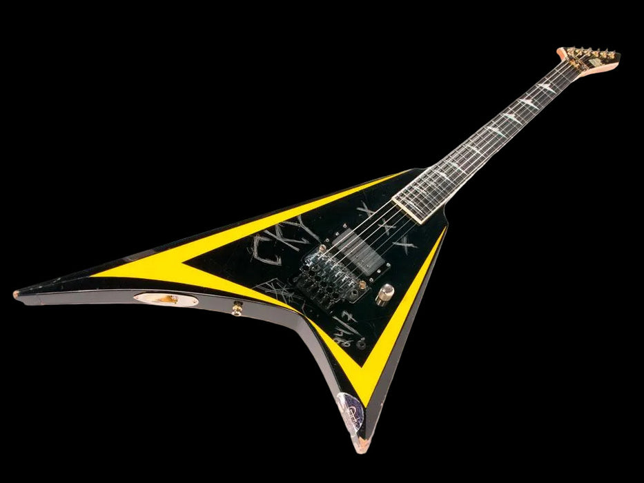 ESP Alexi Laiho Arrow Head, Black with Yellow Stripe