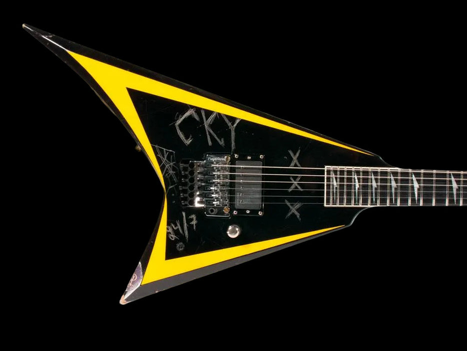 ESP Alexi Laiho Arrow Head, Black with Yellow Stripe