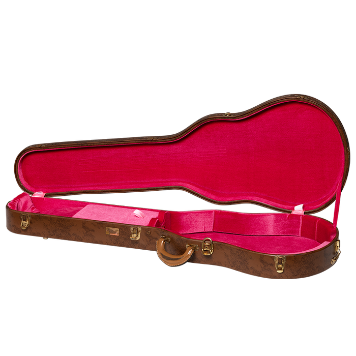 Gibson Lifton Historic "5-Latch" Les Paul Aged Hardshell Case, Brown/Pink