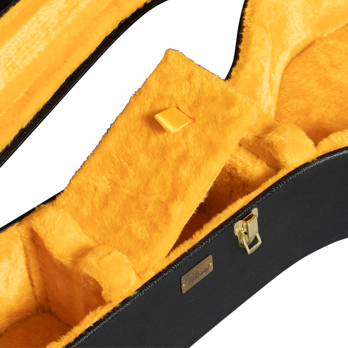 Gibson Lifton Historic Dreadnought Hardshell Case, Black/Goldenrod