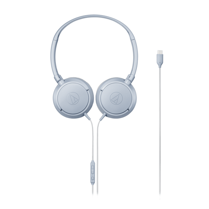 Audio-Technica Usb-C On-Ear Headphones, Blue-Gray