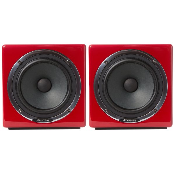 Avantone Pro AV-ARED Active MixCube Powered Full-Range Mini Reference Monitors, Red (Pair)