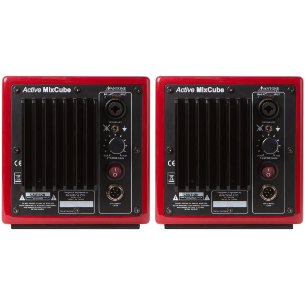 Avantone Pro AV-ARED Active MixCube Powered Full-Range Mini Reference Monitors, Red (Pair)