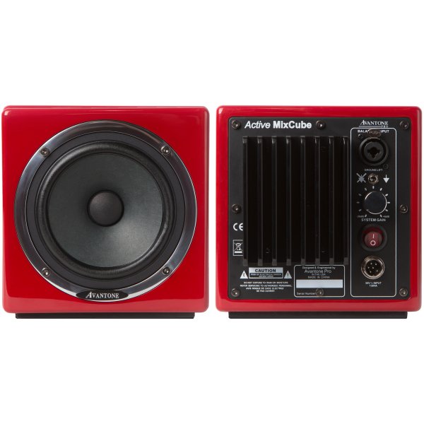 Avantone Pro AV-ARED Active MixCube Powered Full-Range Mini Reference Monitors, Red (Pair)