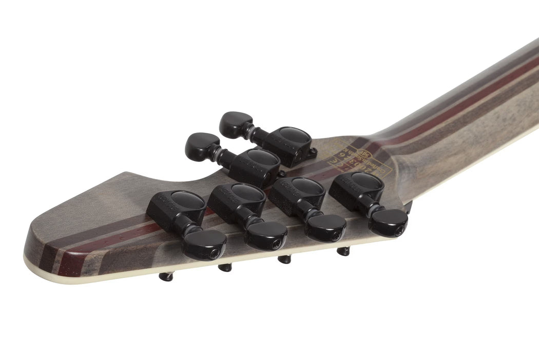 Schecter Avenger FR SLS Elite Evil Twin Electric Guitar, Satin Black