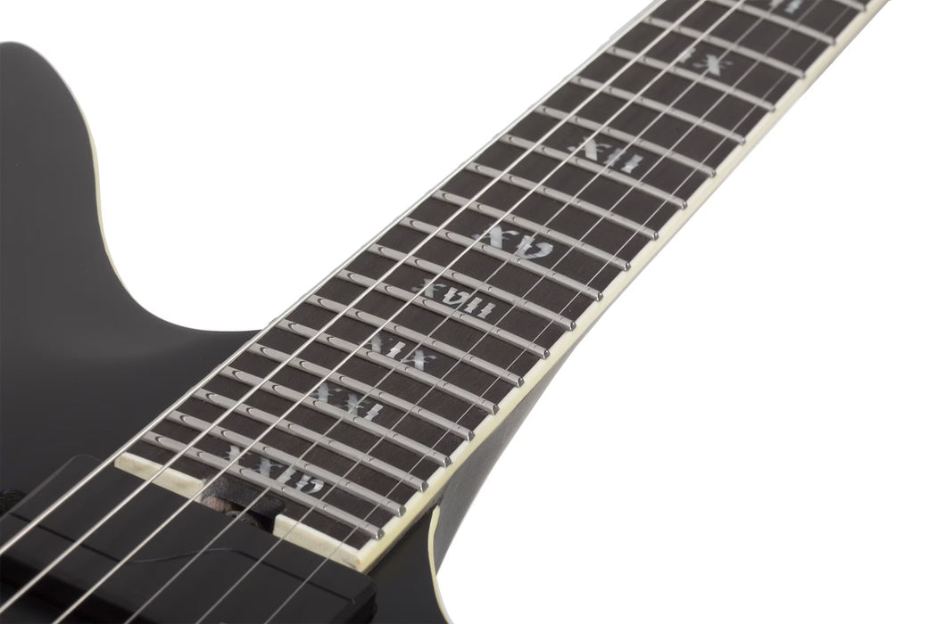 Schecter Avenger FR SLS Elite Evil Twin Electric Guitar, Satin Black