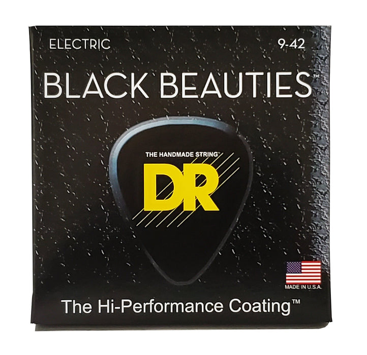 DR Black Beauties Coated Electric Guitar Strings, Light (9-42)