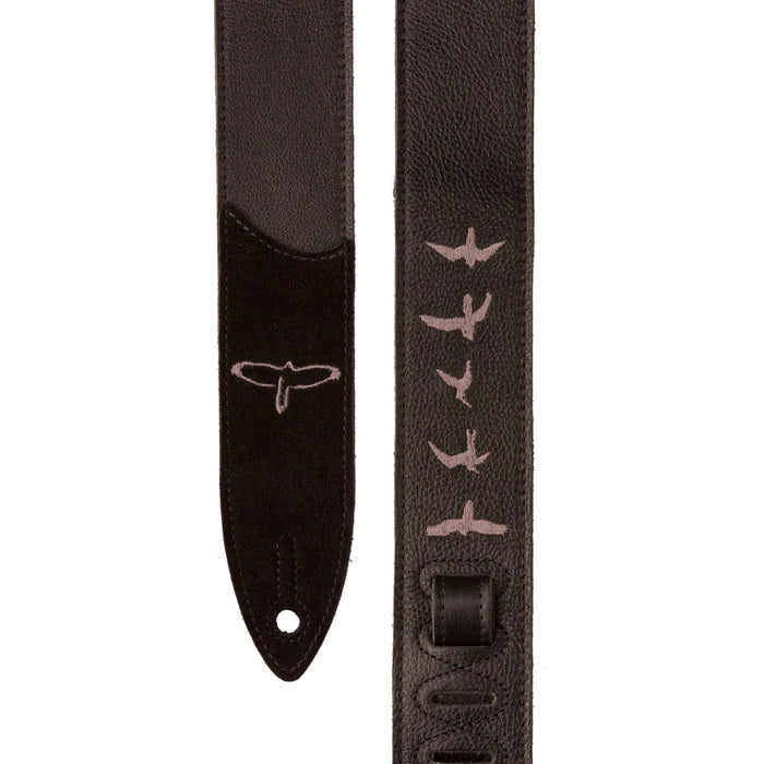 PRS Strap Premium Leather Birds Embroidery Black