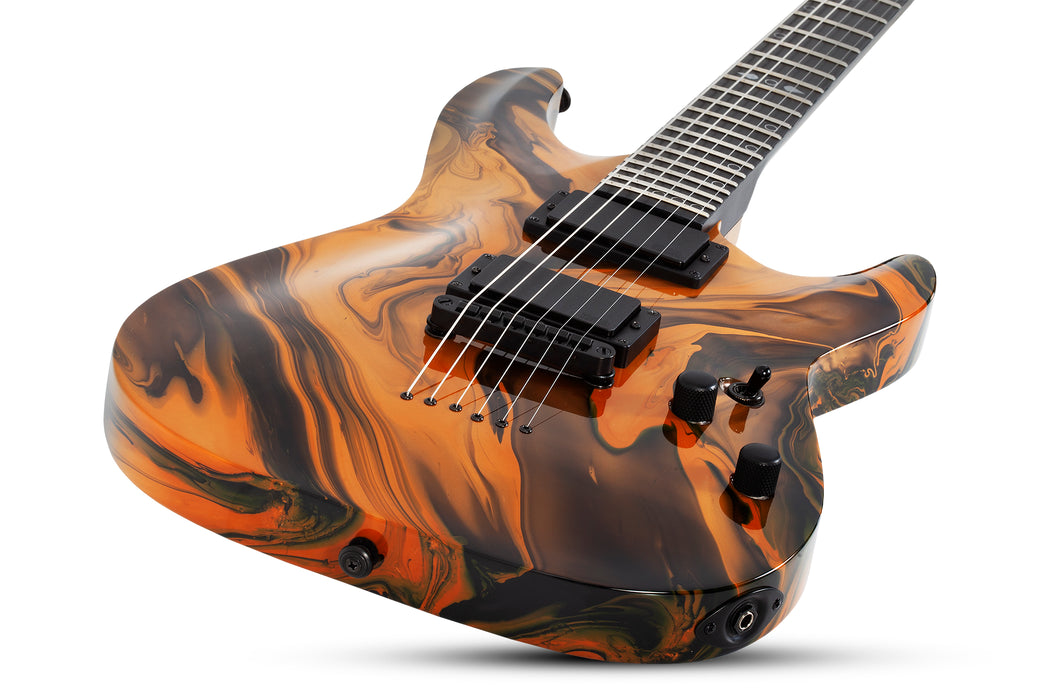 Schecter C-1 Hydro Dip 6-String Electric Guitar, Golden Eclipse