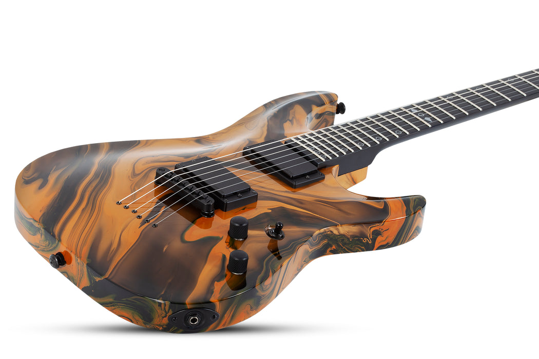 Schecter C-1 Hydro Dip 6-String Electric Guitar, Golden Eclipse