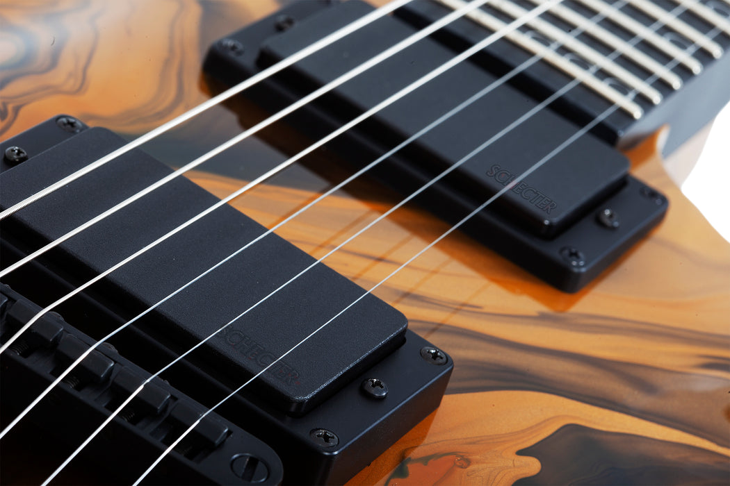 Schecter C-1 Hydro Dip 6-String Electric Guitar, Golden Eclipse