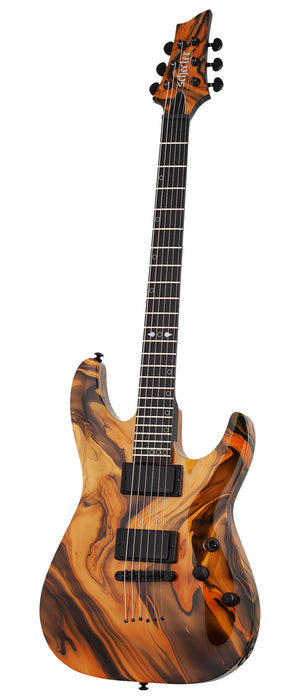 Schecter C-1 Hydro Dip 6-String Electric Guitar, Golden Eclipse