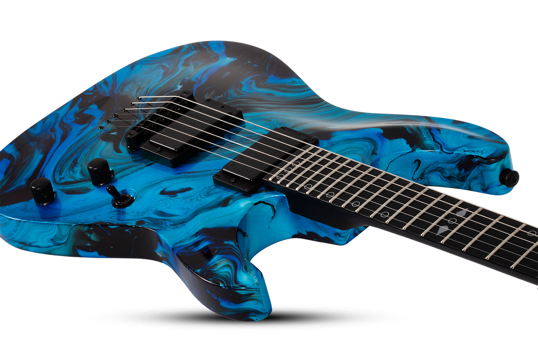 Schecter C-1 Hydro Dip 6-String Left-Handed Electric Guitar, Midnight Tide