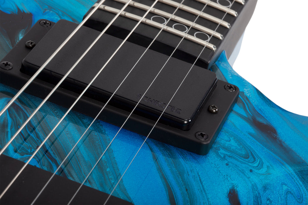 Schecter C-1 Hydro Dip 6-String Left-Handed Electric Guitar, Midnight Tide
